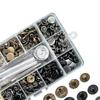 Snap Fastener Kit,Metal Snaps Buttons with Fixing Storage Box, 6 Color Clothing Kit for