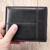 New Fashion Genuine Leather Men's Wallet Slim 2-Fold Wallet Handmade Genuine Soft Leather Multi-Functional Anti-Theft Men's Wallet with Coin Pocket
