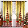 Happy New Year Christmas Curtain Traditional Festival Snow Tree Living Room Bedroom Window Curtains Kitchen Drapes