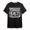 Women's Fashion T-Shirt Mental Health Matters Tee Black Cotton Short Oversize