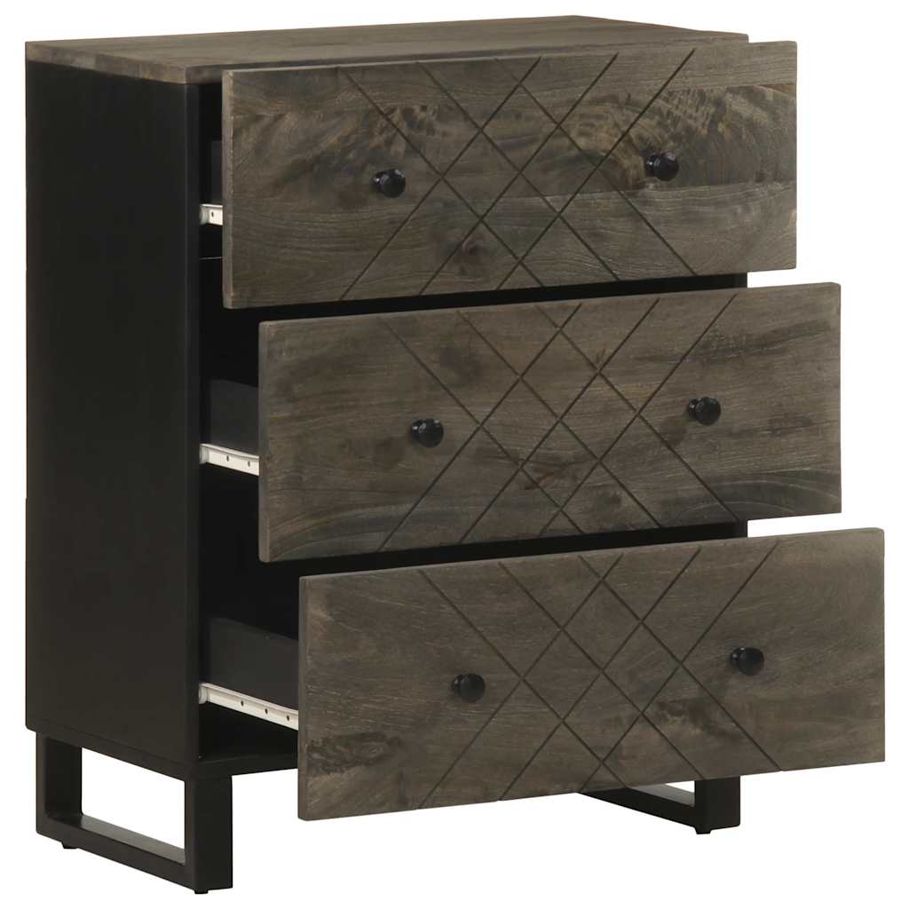 Sideboards 2 pcs Black 60 x 33 x 75 cm Solid Mango Wood