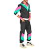 80s 90s Tracksuit Costume for Men Women Retro Hip Hop Windbreaker Jacket Suit Colorblock