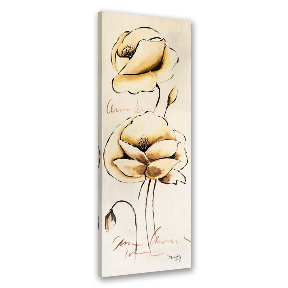 Canvas print, Gold painted flowers