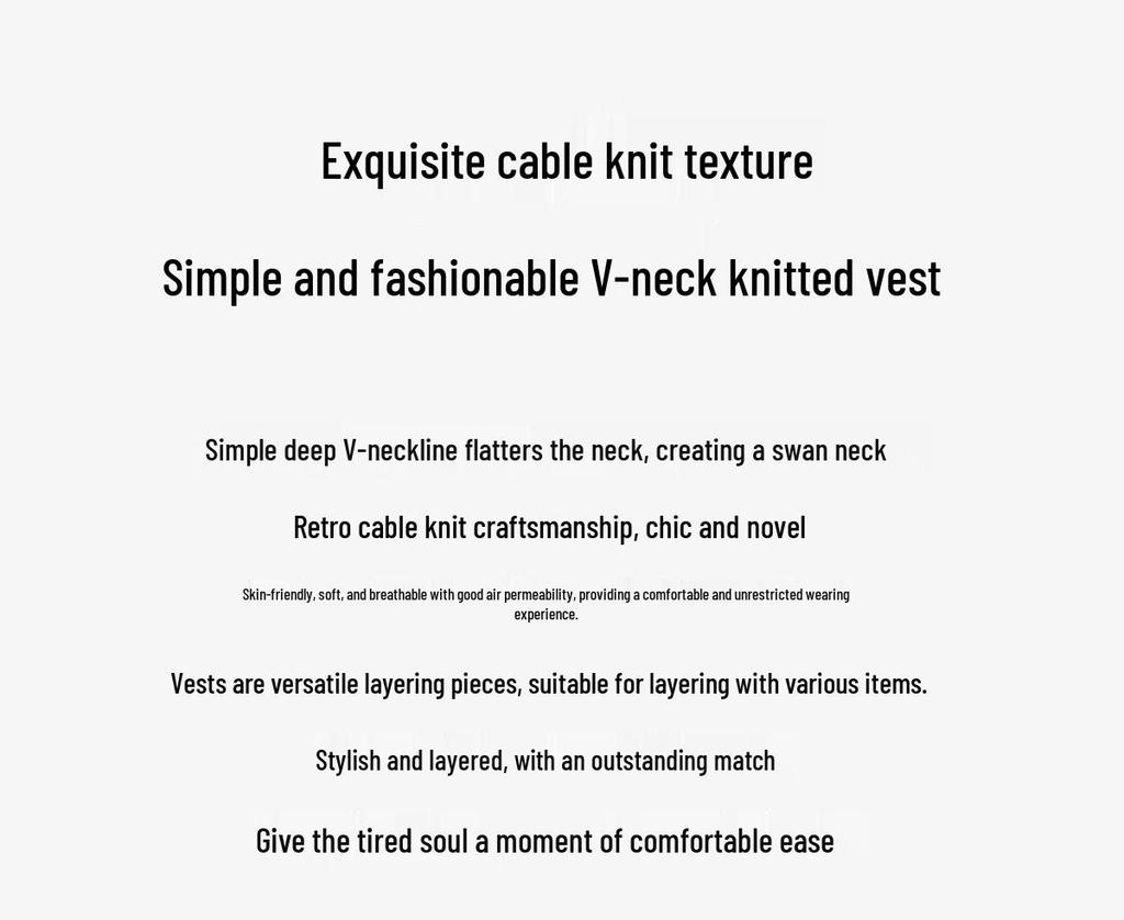 Чушень Женский Ретро Вязаный Жилет с V-образным вырезом для многослойности