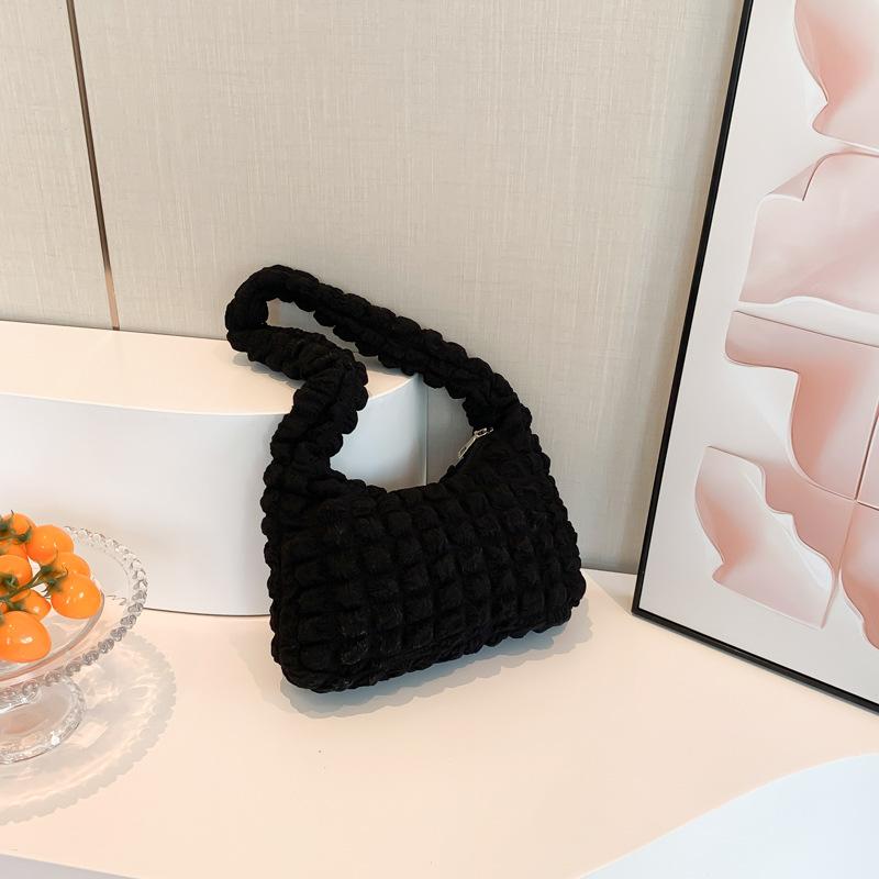 Пузыристый конфетный цвет, новая модная летняя облачная корейская модная клетчатая плиссированная сумка на плечо для женщин