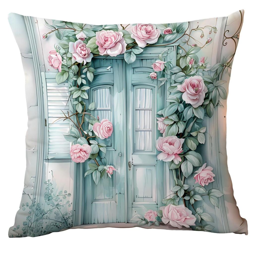 Новая весенняя наволочка с цветочным принтом, мятно-зеленая, для дома, гостиной, дивана, подушки