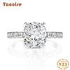 Tancise Jewelry Fertilizer Square Ring 925 Silver Imported 8*9mm Chehua Round Pointed Ring.