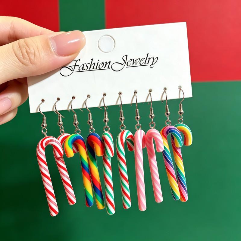 Cartoon Christmas Earrings Women Men - Santa Snowman Reindeer Holiday Party Jewelry Accessories