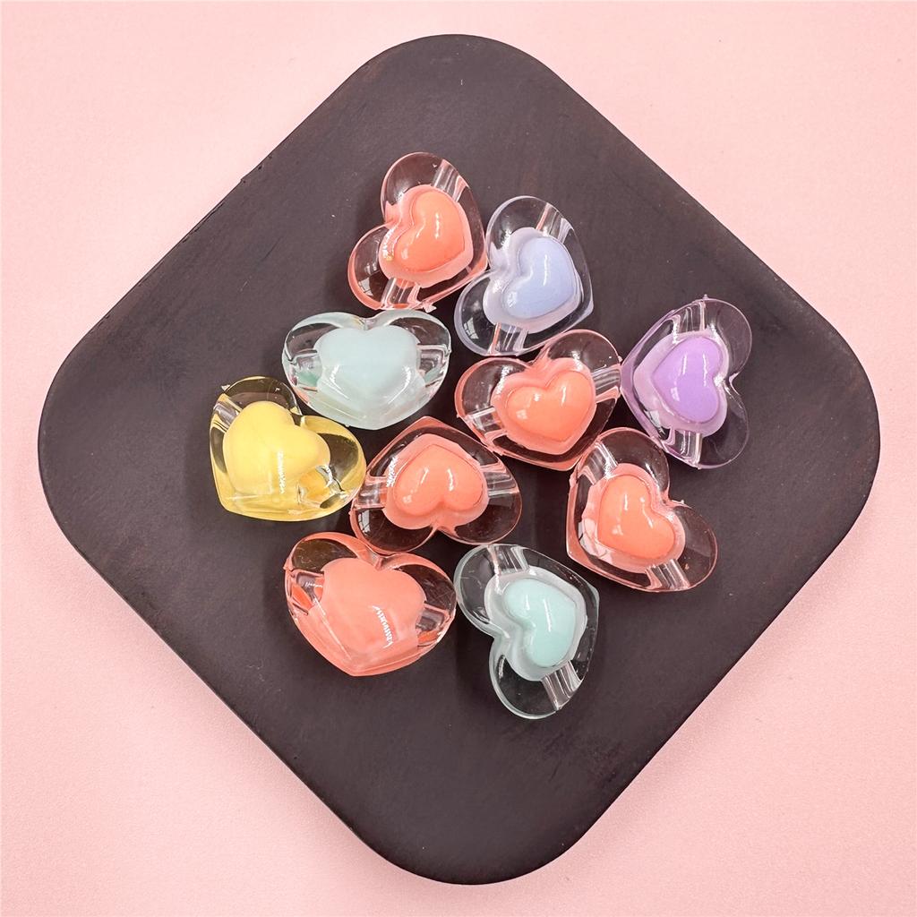 10Pcs Jewelry Making13*17mm Loose Beads Heart Crafts DIY For Necklace Bracelet Pendant