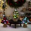 With LED Light Desktop Tree Ornaments 20cm Merry Christmas Decorations Hotel Office Decor