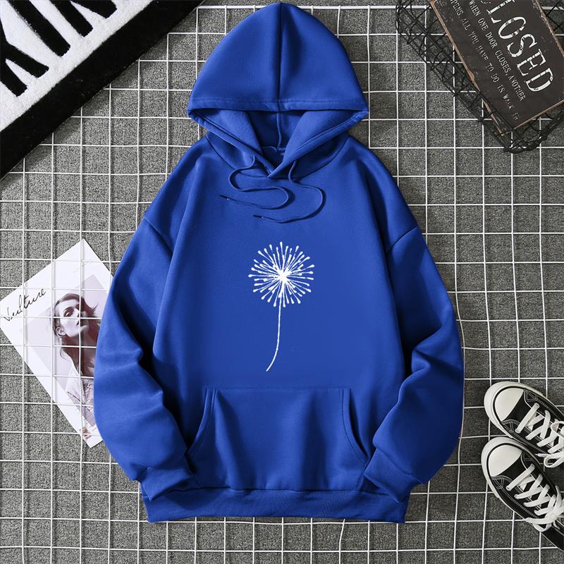 Dandelion Print Multicolored Tops Hoodie Korean Harajuku Aesthetic Hoodies Goth Women Autumn Winter Pullover Sweatshirt