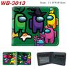 Among Us Wallet PU Leather Bi-fold Short Cartoon Game Card Holder Coin Purse for Students Black