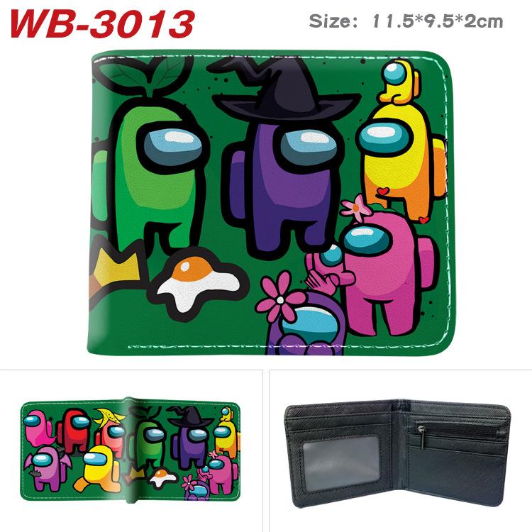Among Us Wallet PU Leather Bi-fold Short Cartoon Game Card Holder Coin Purse for Students Black