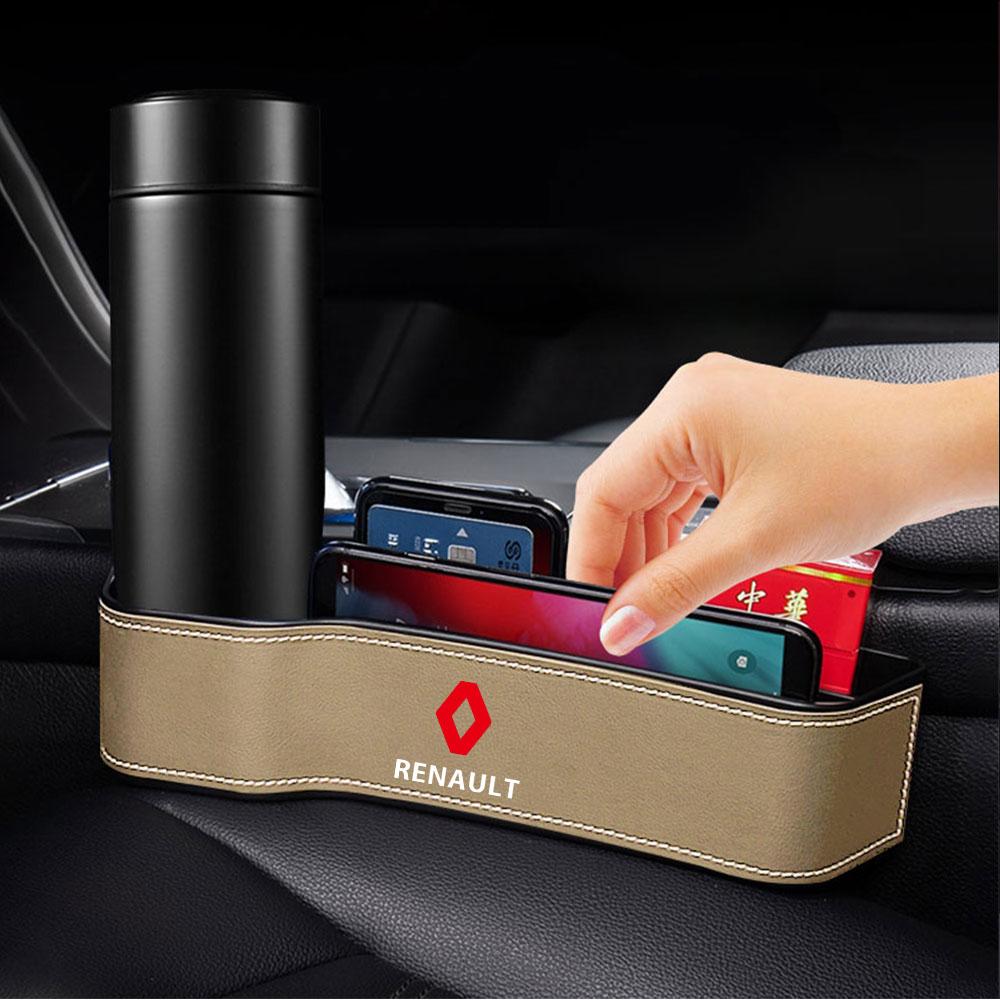 Leather Car Seat Crevice Storage Box Gap Slit Filler Organizer For Renault Koleos Captur Kadjar Megane Clio Twingo Scenic DACIA SS23