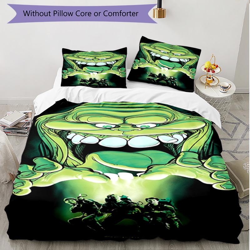 3pcs Duvet Cover Set (1*Duvet Cover + 2*Pillowcase, Without Core), Ghostbusters Print Soft All‑Season Bedding Set, Home Bedroom Decor Gift