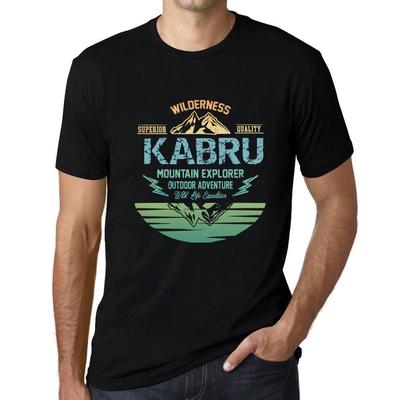 Мужская винтажная футболка Футболка с рисунком Mountain Explorer KABRU Deep Black