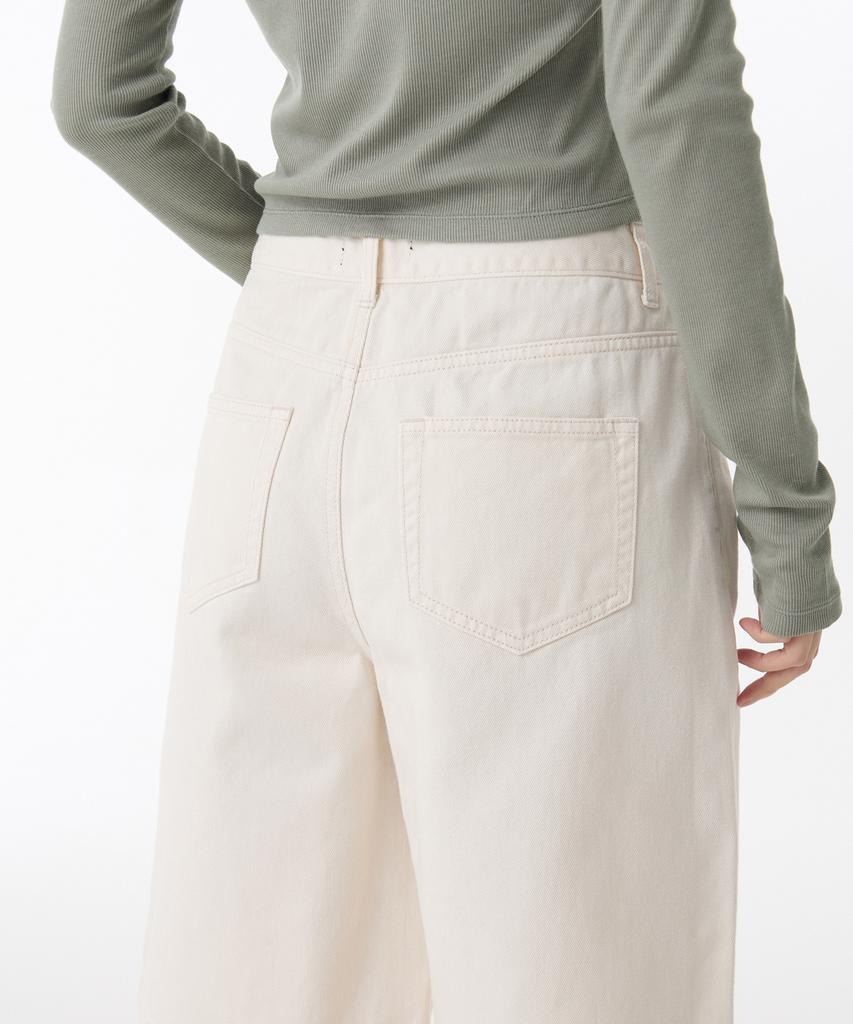 MUSINSA STANDARD WOMAN Женские широкие джинсовые шорты [Кремовый]