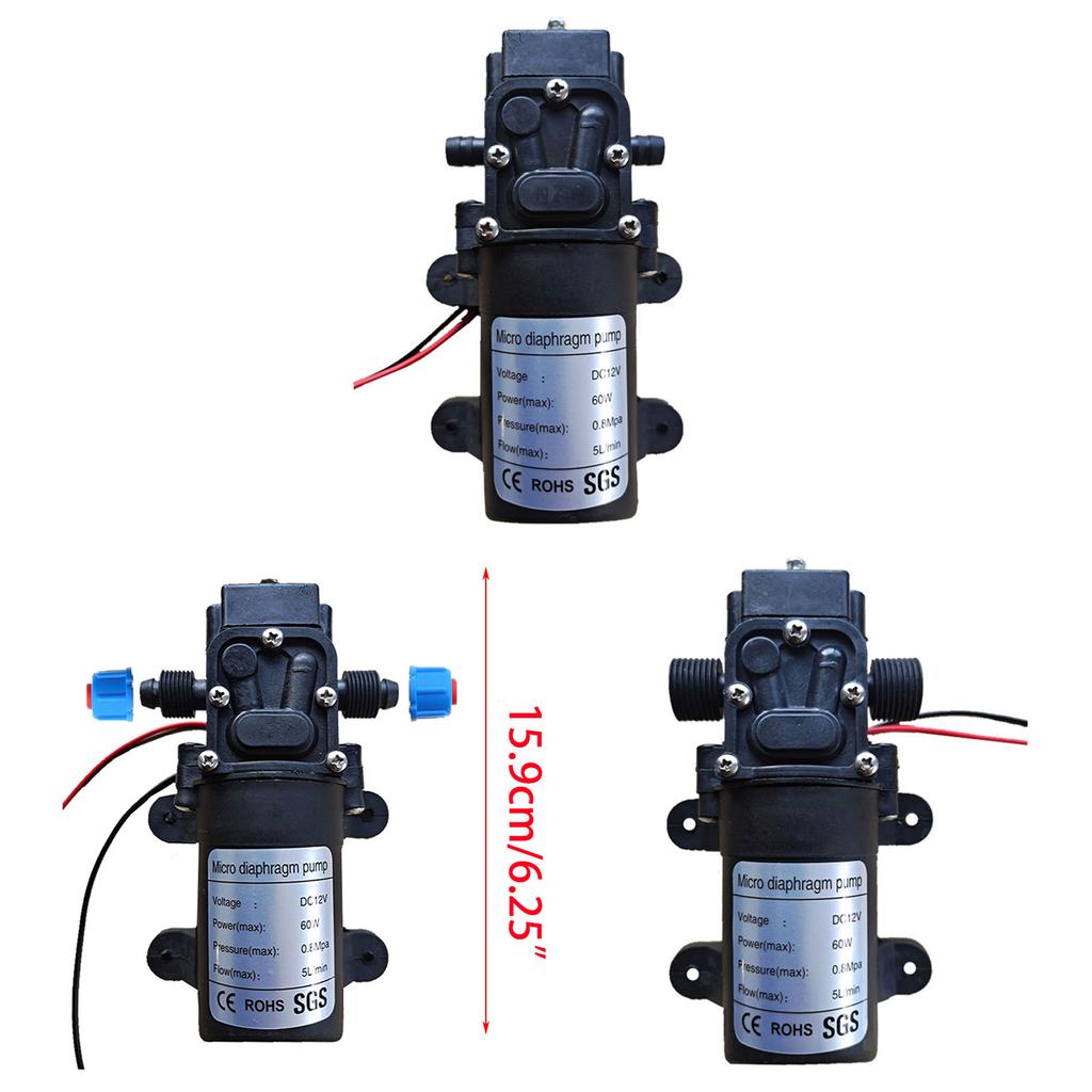 12 В 60 Вт Микродиафрагменный насос Электрический насос давления пресной воды Самовсасывающий водяной насос Способен работать всухую