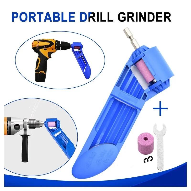 1pc Portable Drill Bit Sharpener with Grinding Wheel Corundum Grinding Wheel Bit Tool Drill Bit Sharpening Machine Grinder Polishing