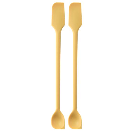 Double-Ended Silicone Spatula Thin Jar Scraper Small Makeup Scrapers Mini Food-Grade Scraper & Spreader for Jams Baking Cooking