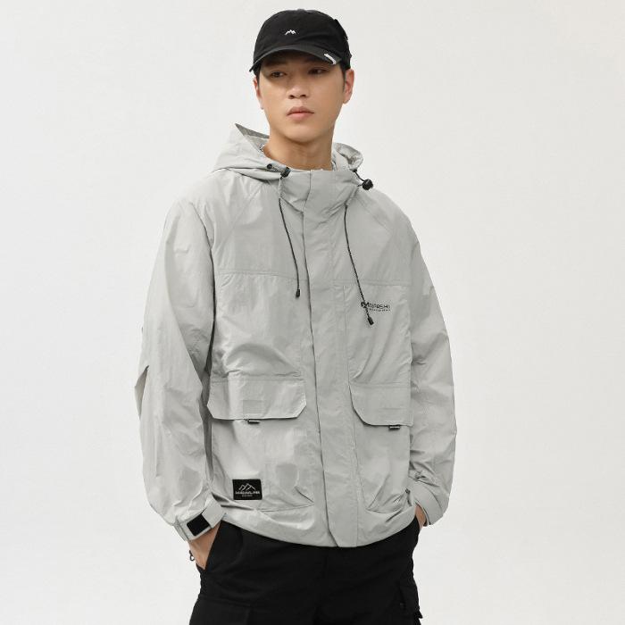 Summer new sunscreen clothing men's breathable anti-ultraviolet sunscreen clothing outdoor fishing jacket loose tooling skin clothing