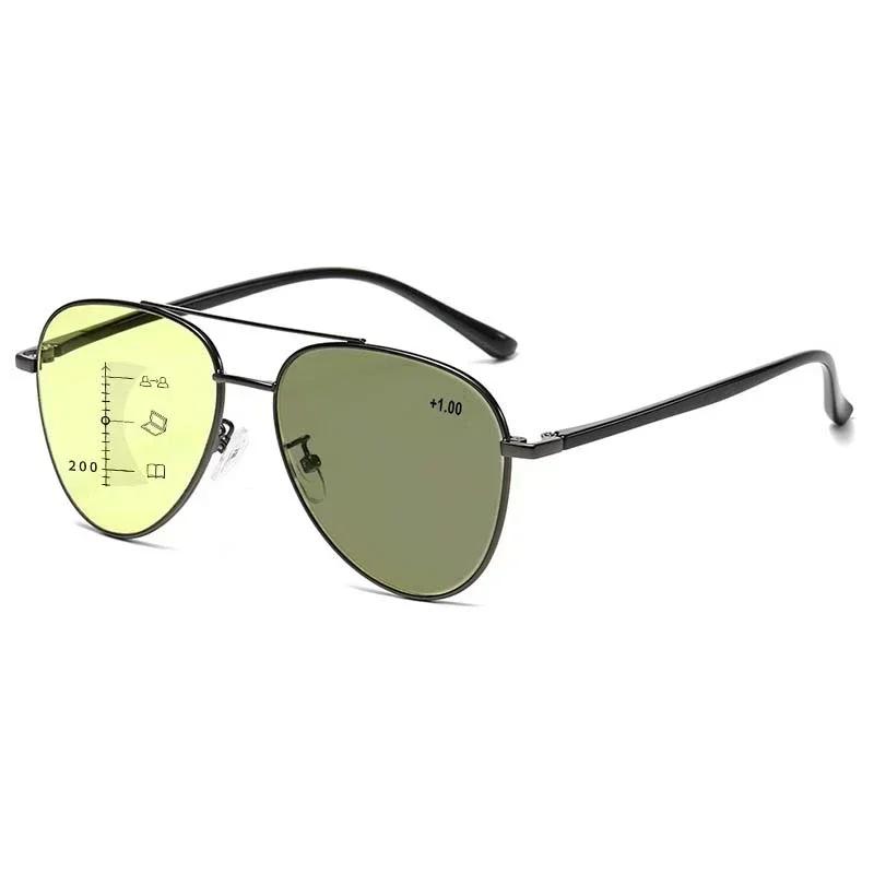 Men's Photochromic Reading Glasses Unisex Women Trendy Night Vision Multifocal Eyeglasses Luxury Oversized Presbyopia Glasses