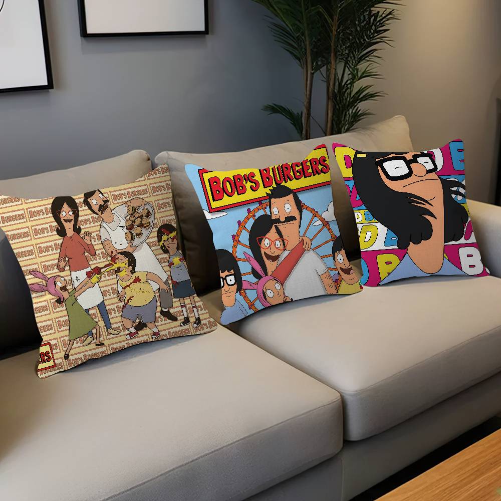 Bobs-Burgers Anmie Cushion Cover Inches Farmhouse Decor Home Throw Pillow Covers For Couch Decorations