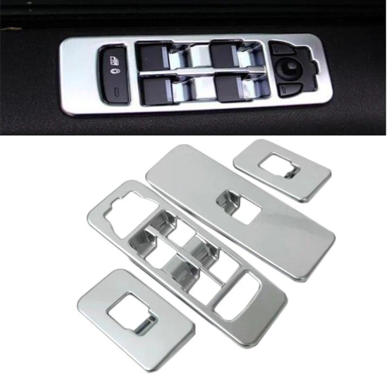 4Pcs Chrome Car Interior Door Window Switch Lift Button Cover Trim For Land Rover Discovery Sport 2015 2016 2017