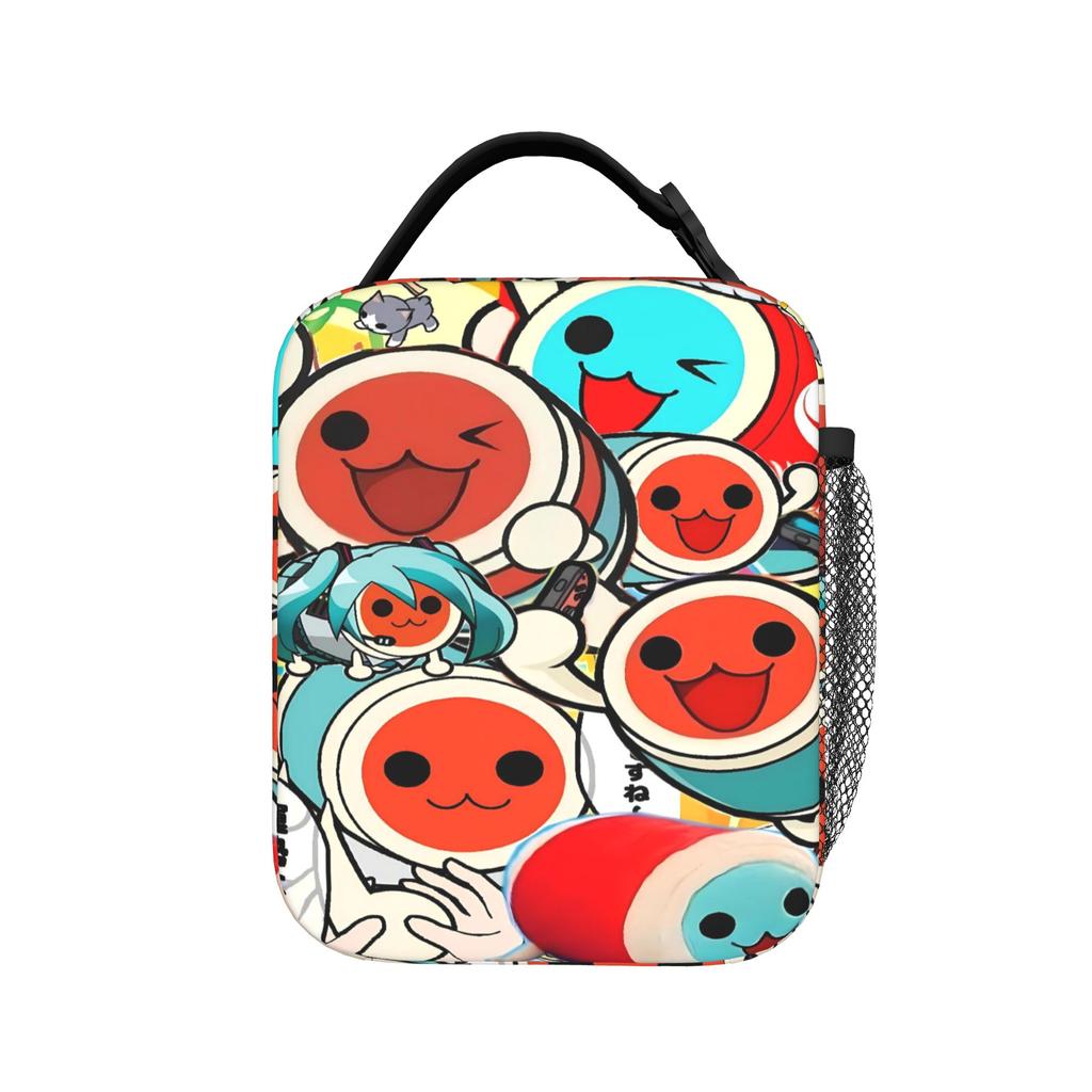 Сумка-ланчбокс Taiko no Tatsujin Офисный ланч-бокс для ребенка Винтажная графическая термосумка-тоут Водонепроницаемая портативная сумка-холодильник