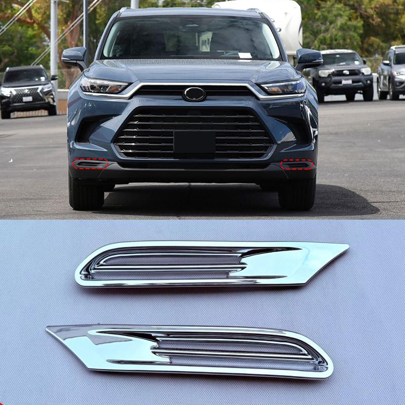 Для Toyota Grand Highlander 2024 2025 ABS хром Внешняя верхняя сетка решетки радиатора декоративная планка Рамка вентиляционного отверстия переднего бампера