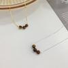 Personalized Three Tiger Eyes Stone Necklace for Female Minority INS. Cold Wind Collar Chain