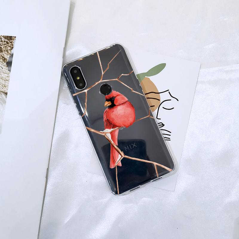Мягкий силиконовый чехол для телефона для Xiaomi Mi Max Mix 1 2 2S 3, эстетичная задняя крышка с птицей и цветами, красивая птичка для Xiaomi Mi Note 1 2 3
