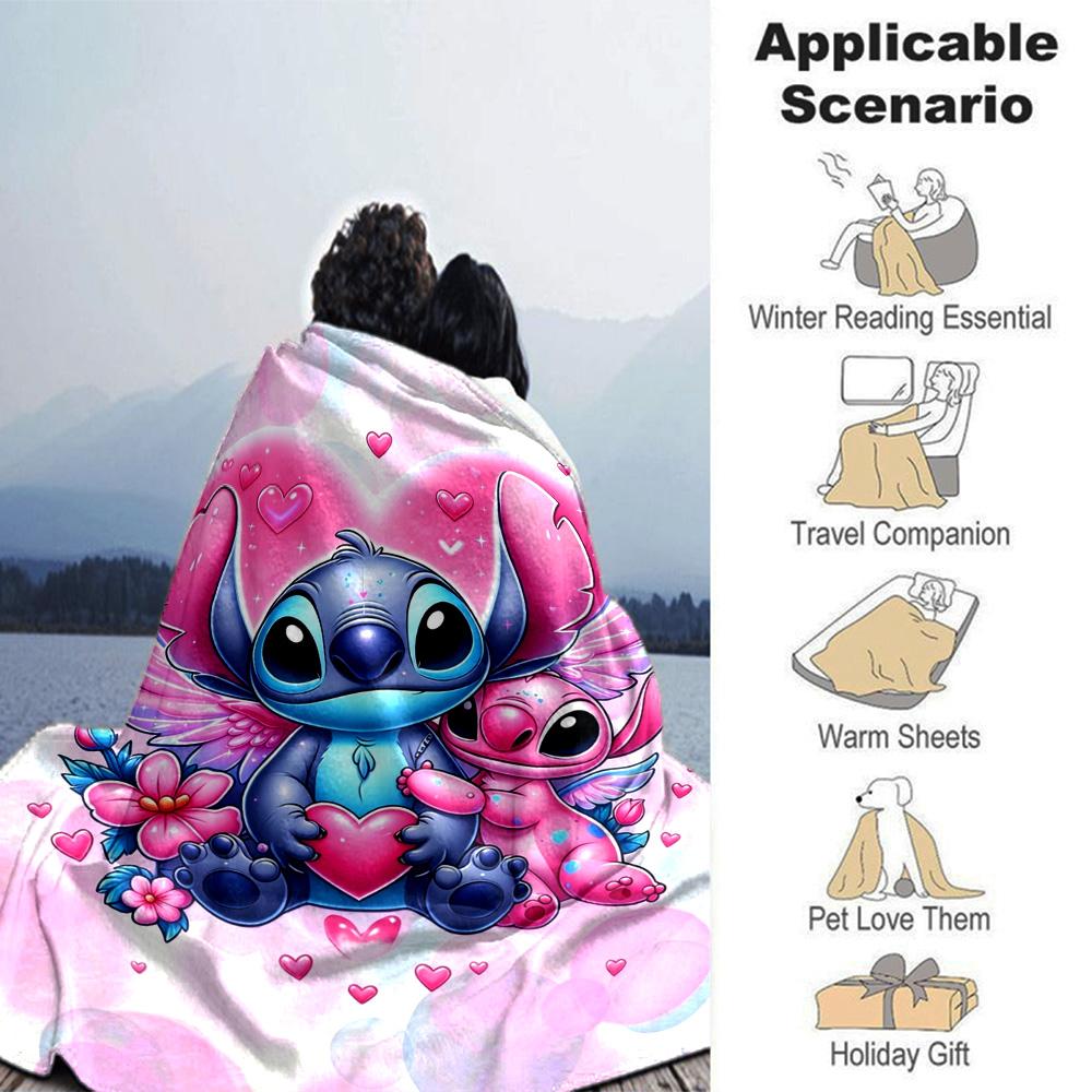 Love Between Aliens Flannel Blanket Super Soft Warm Cozy Blanket For Sofa Bed Office Travel Allseason Home Decor Gift