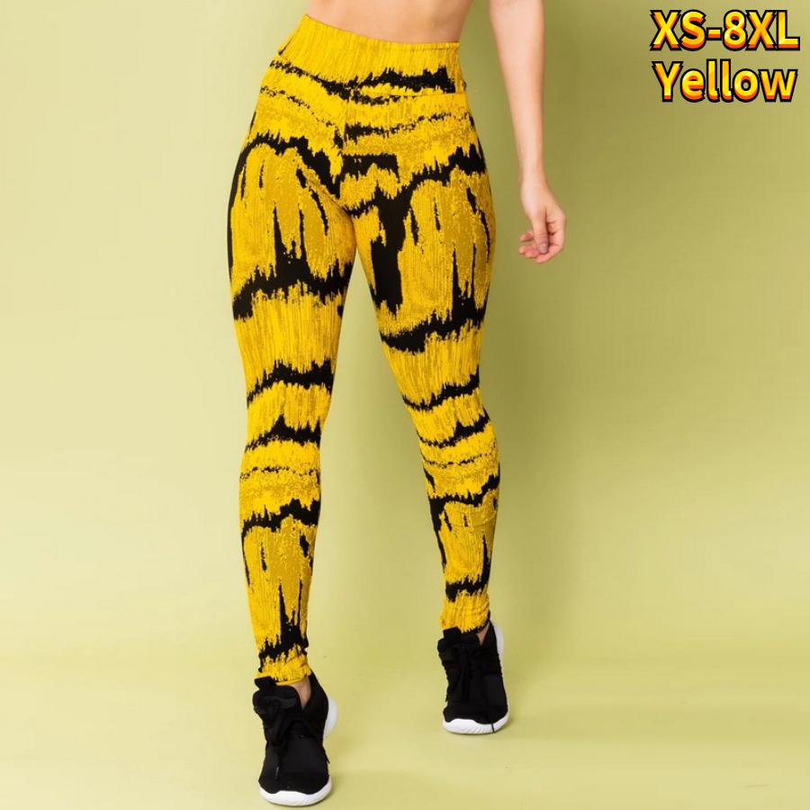 Женские принты с тушью, эластичные леггинсы для йоги, фитнес-бег, спортивные брюки для активного отдыха