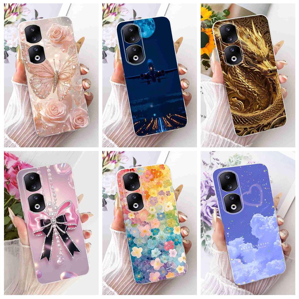 For Honor 90 Pro 5G 6.78" Case Fashion Painted Butterfly Silicone TPU Back Cover For Honor 90Pro 90 PRO 5G REP-AN00 Phone Cases