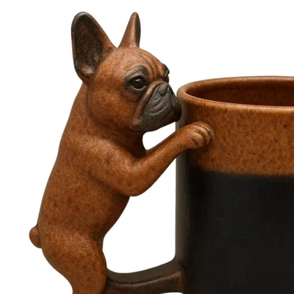 Кружка для кофе с ручкой таксы, ручной работы, дизайн щенка, 3D кружка с животным, очаровательное украшение в виде щенка, кружка с бульдогом