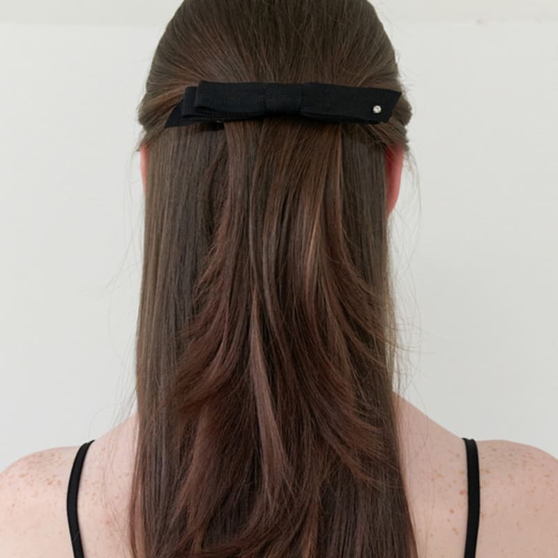 KINDABABY classic middle ribbon pin - black