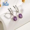 925 Sterling Silver Fine Jewelry Classic Design Oval Cut 6*8mm Created Alexandrite Dangling Earring for Women Nice Gift
