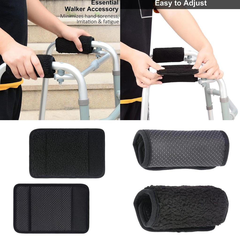Walker Padded Hand Grip Covers Moisture Wicking Comfort Fashion Washable Walker Handle Cushions Mobility Aid Accessories