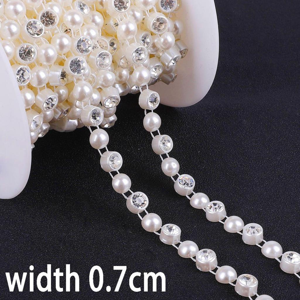 1 метр ABS имитация жемчуга циркон бусины цепи для DIY свадебные украшения ремесло аксессуары