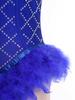 Womens Shiny Rhinestone Feather Leotard Deep V Neck Adjustable Spaghetti Straps Strappy Back Bodysuit