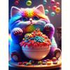 5D DIY Diamond Painting Colorful Cat Full Round Embroidery Animal Mosaic Picture Of Rhinestone Home Decor 30x40cm/12x16inch