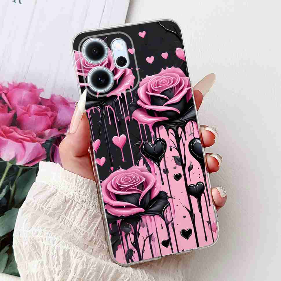 For Oppo Reno14 F 5G CPH27436.57" Case Colorful Butterfly Flowers TPU Soft Silicone Cover For Oppo Reno 14 F RENO14F Phone Cases