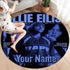Billie Eilish Custom Name Round Area Rug,Carpet Rug for Living Room Bedroom Sofa Playroom Decor,Non-slip Floor Mat