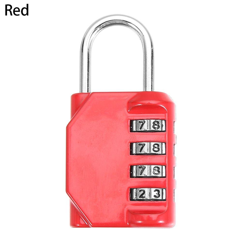 Combination Lock Resettable Metal Code Lock Password Lock 4 Dial Digit Padlock Travel Accessories