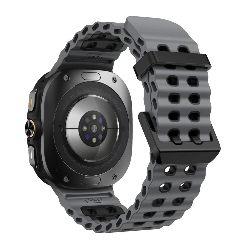 Морской ремешок для Samsung Galaxy Watch ultra Ремешок 47 мм Аксессуары Двухцветный Спортивный силиконовый Браслет Galaxy Watch 7 ultra Ремешки