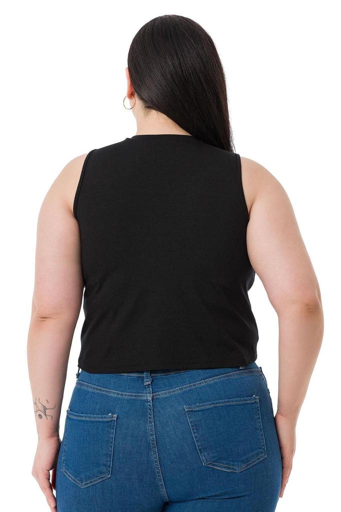 Женский стиль, боди большого размера, большие размеры, с круглым вырезом, без рукавов, укороченное боди из вискозы и норки