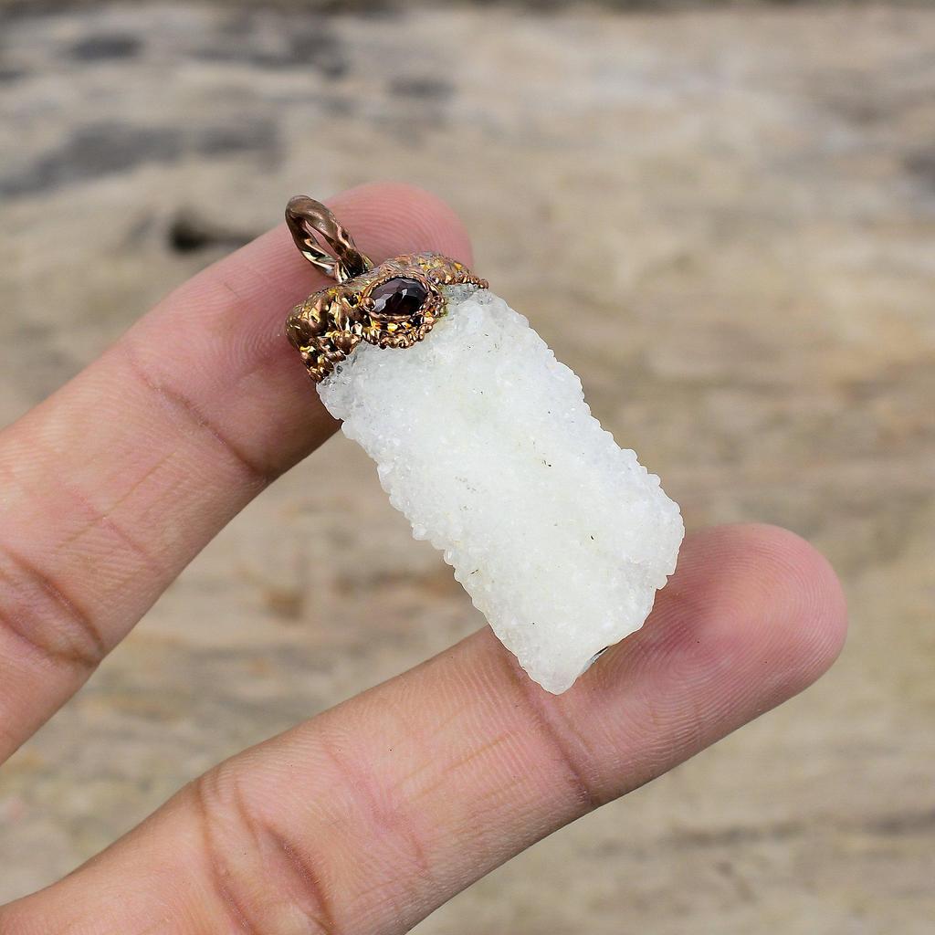 Подвеска Rainbow Moonstone Druzy, гальванопластическая медная подвеска, ручная работа, розовый турмалин, грубая подвеска, гальванопластические ювелирные изделия, подвески из драгоценных камней