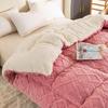 Двустороннее одеяло AB-версии, супертолстое, зимнее, теплое, для кровати, искусственный ягненок, кашемир, утяжеленное одеяло, мягкое, комфортное, теплое, стеганое одеяло