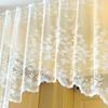 1 шт. прозрачные кружевные вышитые короткие шторы для карниза с карманом на верхнее окно, треугольная марля, домашний декор в деревенском стиле, жаккардовые цветы